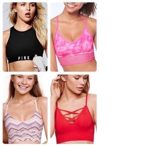 4 Pairs of Victoria's Secret & Victoria's Secret Pink Bralettes Size Small